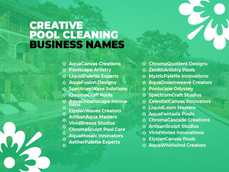 Catchy Unique Pool Cleaning Business Name Ideas