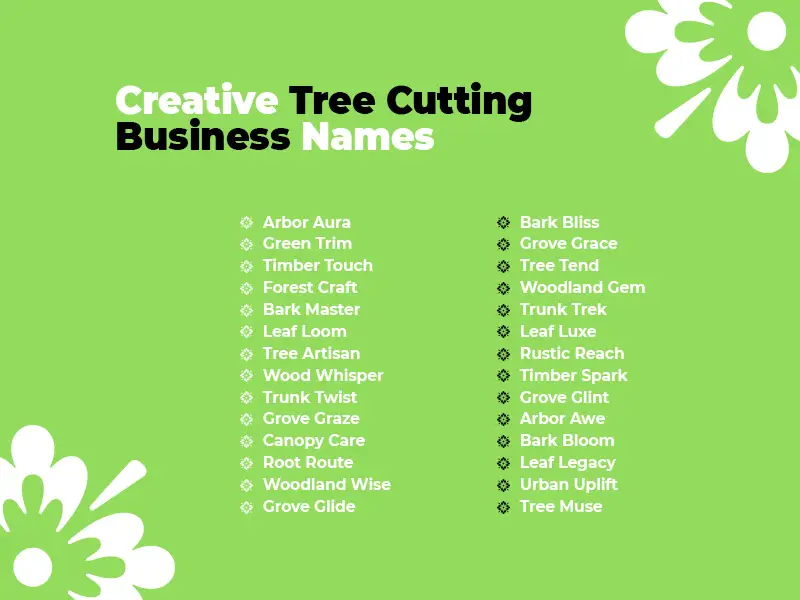 499+ Catchy and Cool Tree Cutting Business Names