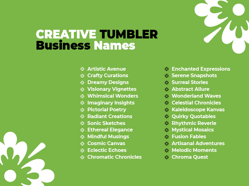 490+ Tumbler Business Names: Get Your Catchy and Cool Names