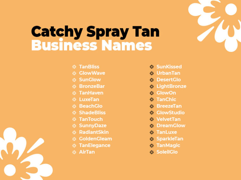 Spray tan business name ideas