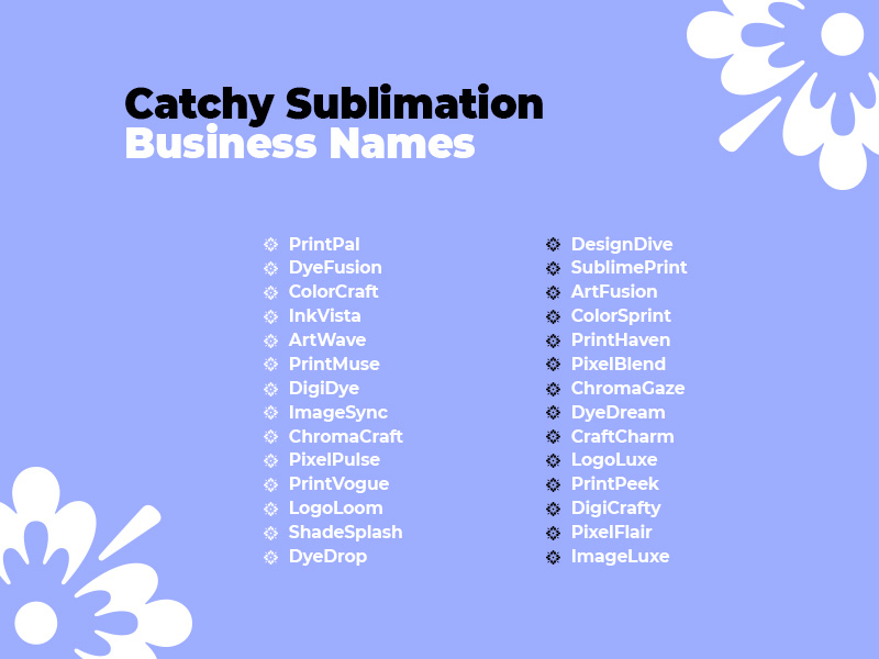 Catchy Sublimation Business Names