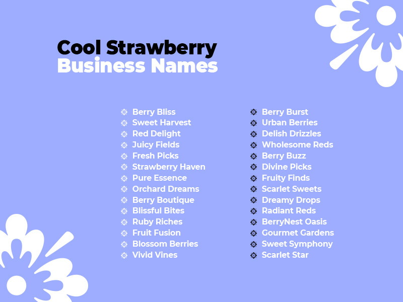 499+ Catchy Cool Strawberry Business Names