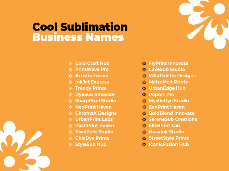Cool Sublimation Business Names