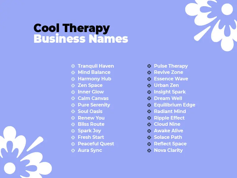 Cool Therapy Business Names