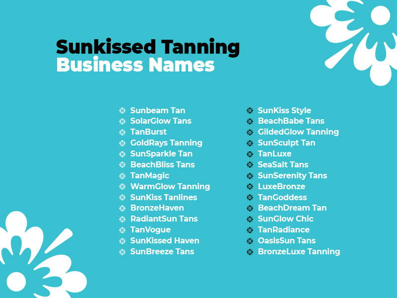 Spray tanning business name ideas