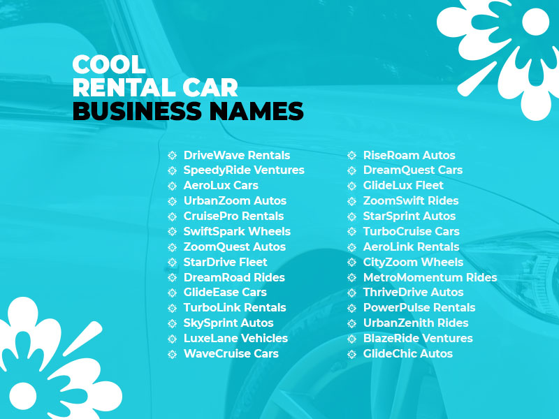 499+ Catchy Cool Rental Car Business Name Ideas