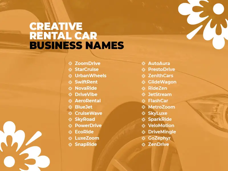 499+ Catchy Cool Rental Car Business Name Ideas